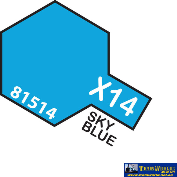 Tam-T81514 Tamiya Acrylic (Water) Paint Mini Gloss X-14 Sky Blue 10Ml Glueandpaint