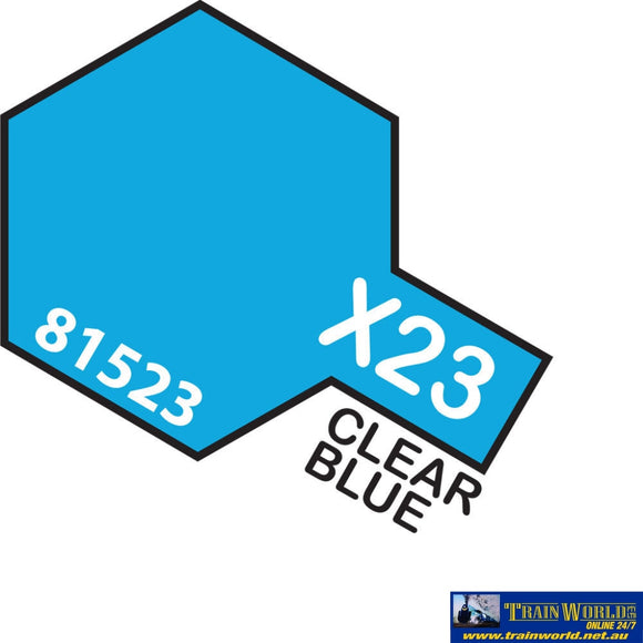 Tam-T81523 Tamiya Acrylic (Water) Paint Mini Gloss X-23 Clear Blue 10Ml Glueandpaint