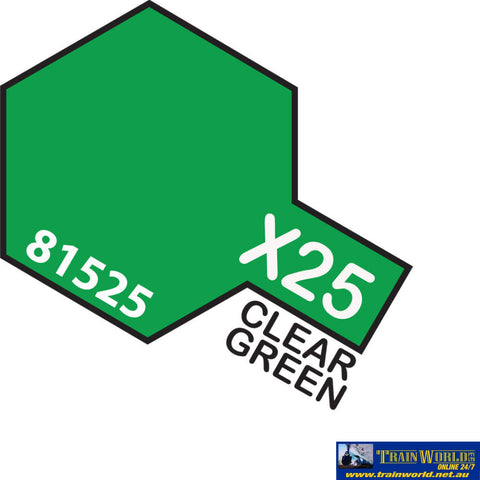 Tam-T81525 Tamiya Acrylic (Water) Paint Mini Gloss X-25 Clear Green 10Ml Glueandpaint