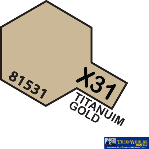 Tam-T81531 Tamiya Acrylic (Water) Paint Mini Gloss X-31 Titanium Gold 10Ml Glueandpaint