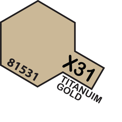Tam-T81531 Tamiya Acrylic (Water) Paint Mini Gloss X-31 Titanium Gold 10Ml Glueandpaint