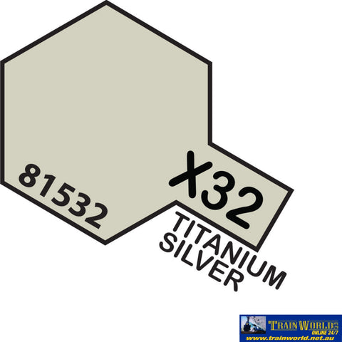 Tam-T81532 Tamiya Acrylic (Water) Paint Mini Gloss X-32 Titanium Silver 10Ml Glueandpaint