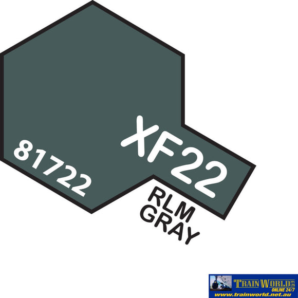 Tam-T81722 Tamiya Acrylic (Water) Paint Mini Flat Xf-22 Rlm Grey 10Ml Glueandpaint