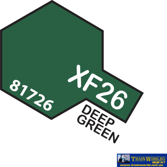 Tam-T81726 Tamiya Acrylic (Water) Paint Mini Flat Xf-26 Deep Green 10Ml Glueandpaint