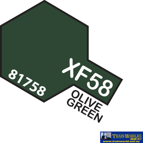 Tam-T81758 Tamiya Acrylic (Water) Paint Mini Flat Xf-58 Olive Green 10Ml Glueandpaint