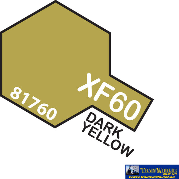 Tam-T81760 Tamiya Acrylic (Water) Paint Mini Flat Xf-60 Dark Yellow 10Ml Glueandpaint