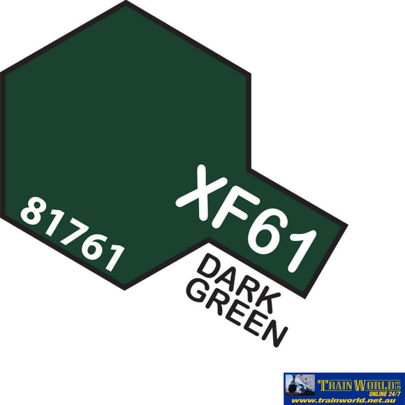Tam-T81761 Tamiya Acrylic (Water) Paint Mini Flat Xf-61 Dark Green 10Ml Glueandpaint