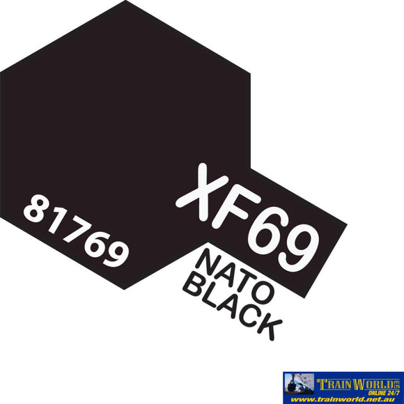 Tam-T81769 Tamiya Acrylic (Water) Paint Mini Flat Xf-69 Nato Black 10Ml Glueandpaint