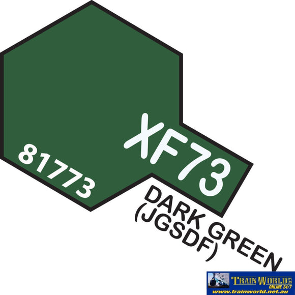 Tam-T81773 Tamiya Acrylic (Water) Paint Mini Flat Xf-73 Dark Green (Jgsdf) 10Ml Glueandpaint