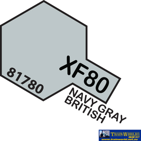 Tam-T81780 Tamiya Acrylic (Water) Paint Mini Flat Xf-80 Navy Gray British 10Ml Glueandpaint