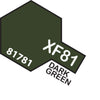 Tam-T81781 Tamiya Acrylic (Water) Paint Mini Flat Xf-81 Raf Dark Green 10Ml Glueandpaint