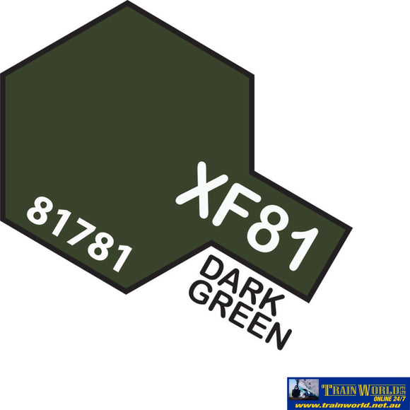 Tam-T81781 Tamiya Acrylic (Water) Paint Mini Flat Xf-81 Raf Dark Green 10Ml Glueandpaint
