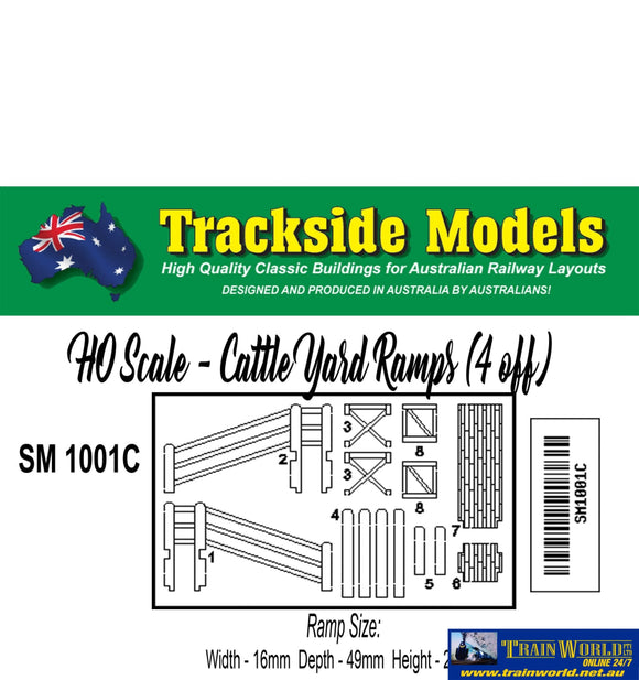 Tsm - Sm1001C Trackside Models Ho Scale – Laser Cut “Cattle Yard Ramps” 4 Per Pack Structures