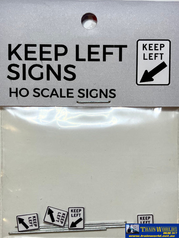 Ttg-009 The Train Girl -Signage- Keep Left (4-Pack) Ho Scale Scenery