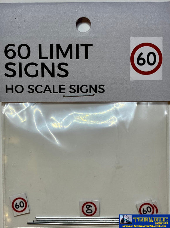 Ttg-010 The Train Girl -Signage- 60Km/H Limit (4-Pack) Ho Scale Scenery