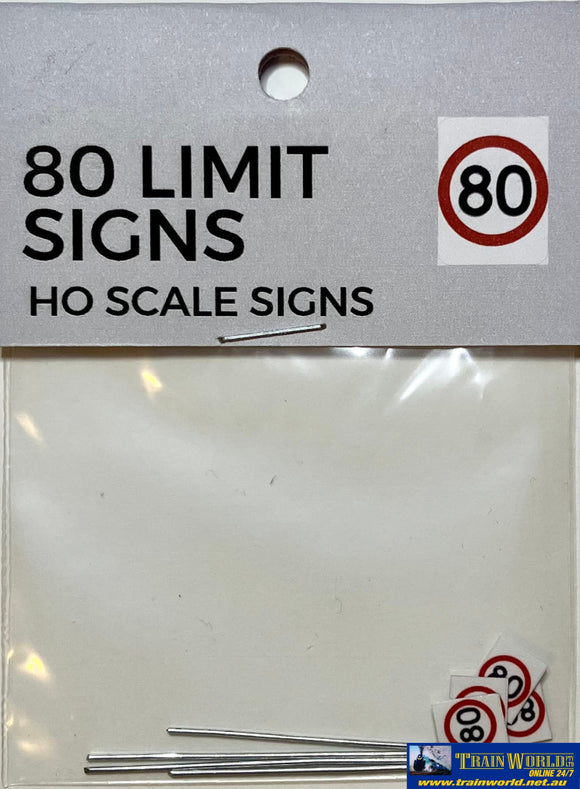 Ttg-011 The Train Girl -Signage- 80Km/H Limit (4-Pack) Ho Scale Scenery