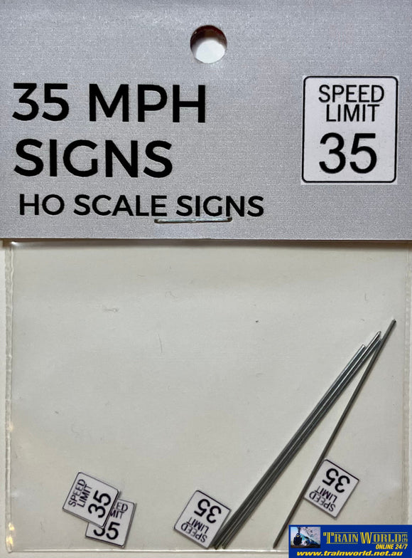 Ttg-013 The Train Girl -Signage- 35Mph Limit (4-Pack) Ho Scale Scenery