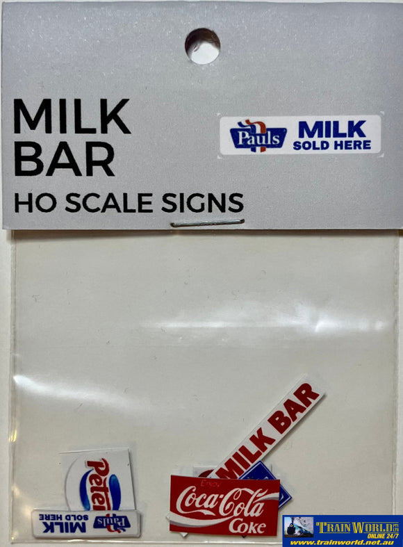 Ttg-016 The Train Girl -Signage- Áussie Advertising Milk Bar (6-Pack) Ho Scale Scenery