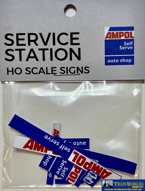 Ttg-018 The Train Girl -Signage- Áussie Advertising Service Station (6-Pack) Ho Scale Scenery