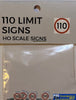 Ttg-019 The Train Girl -Signage- 110Km/H Limit (4-Pack) Ho Scale Scenery