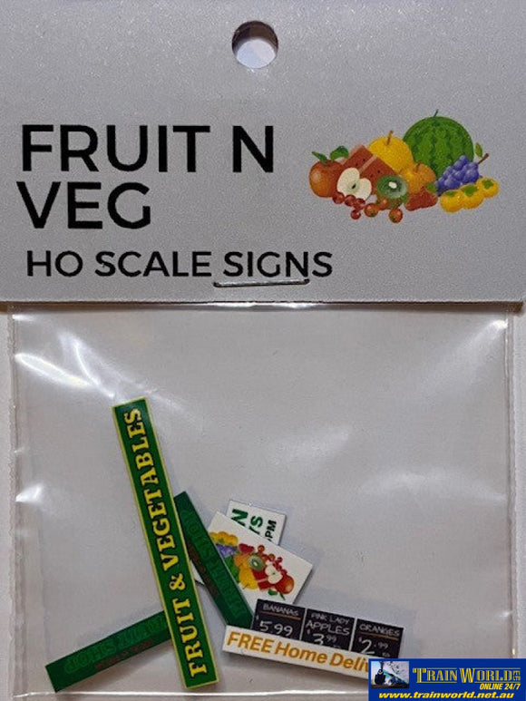 Ttg-042 The Train Girl -Signage- Áussie Advertising Fruit Shop (6-Pack) Ho Scale Scenery