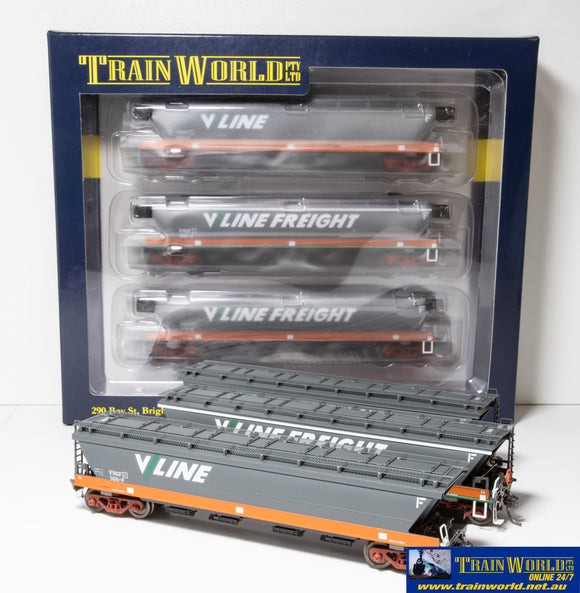 Twm-P1 Train World Vhgy/vhgf Grain Hoppers V/line Special Vhgy-308P Vhgf-362J & Vhgf-302H (3-Pack)