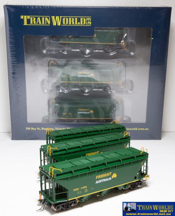 Twm-P32 Train World Vhbf Grain Hoppers Freight Australia #1149K 1113B & 1150G (3-Pack) Ho Scale