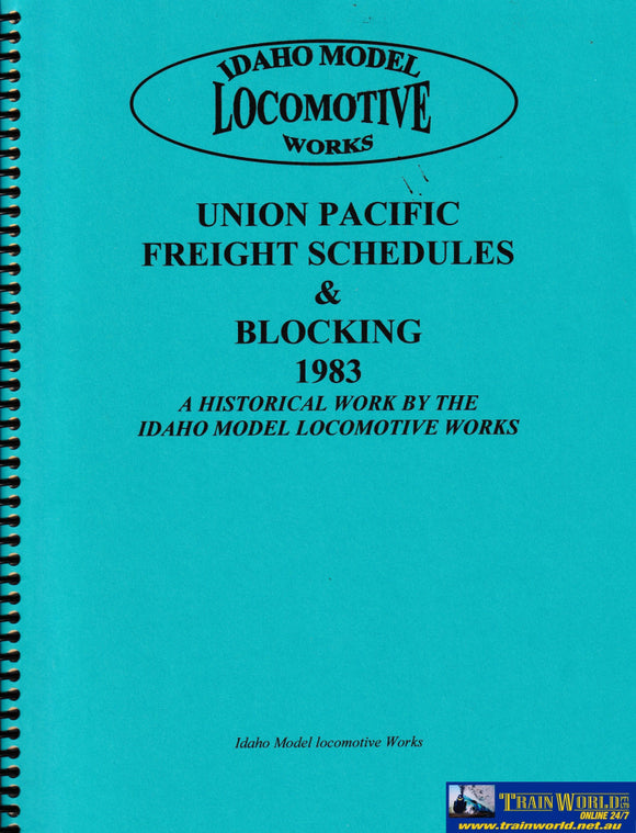 Union Pacific Freight Schedules & Blocking 1983 -Used- (UB3B-1159S) Reference