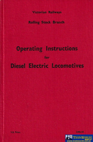 VR Operating Instructions for Diesel Electric Locomotives -Used- (UBVB-1193H) Reference