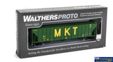 Wal-106163 Walthers-Proto 58 Evans 4780 Cu Ft 3-Bay Covered Hopper M-K-T Ho Scale Rolling Stock
