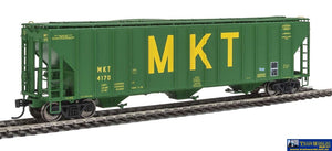 Wal-106163 Walthers-Proto 58 Evans 4780 Cu Ft 3-Bay Covered Hopper M-K-T Ho Scale Rolling Stock