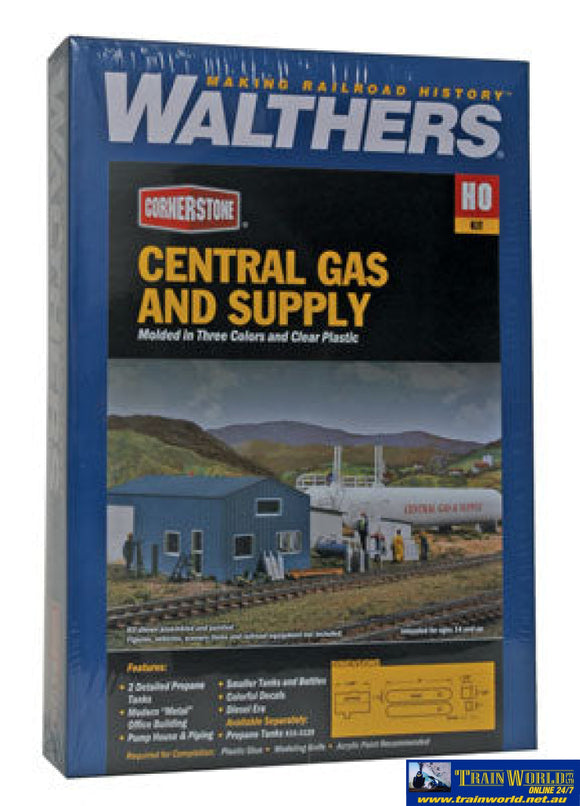 Wal-3011 Walthers Cornerstone Kit Central Gas & Supply Ho Scale Structures