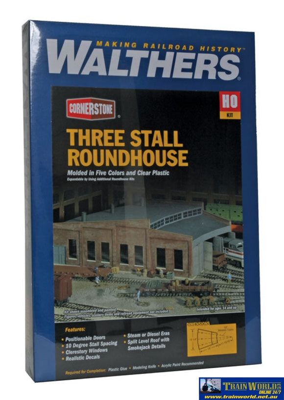Wal-3041 Walthers Cornerstone Kit Three Stall Roundhouse Ho Scale Structures