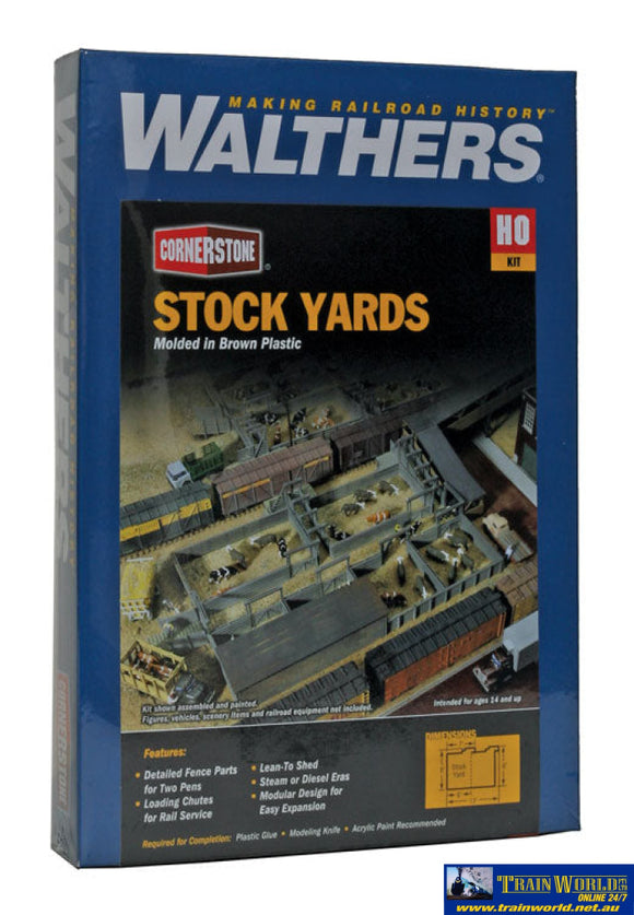 Wal-3047 Walthers Cornerstone Kit Stock Yards Ho Scale Structures