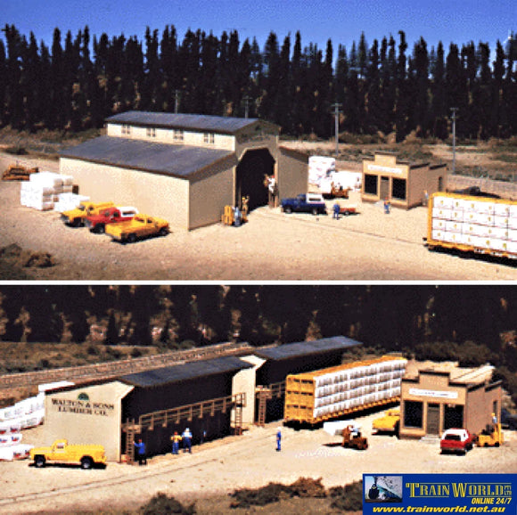 Wal-3057 Walthers Cornerstone Kit Walton & Sons Lumber Ho Scale Structures