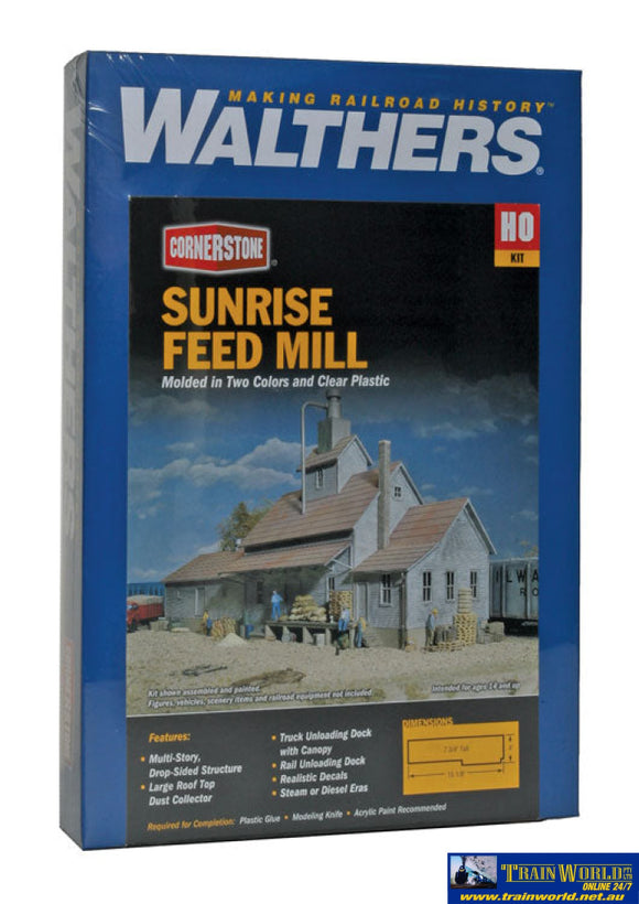 Wal-3061 Walthers Cornerstone Kit Sunrise Feed Mill Ho Scale Structures