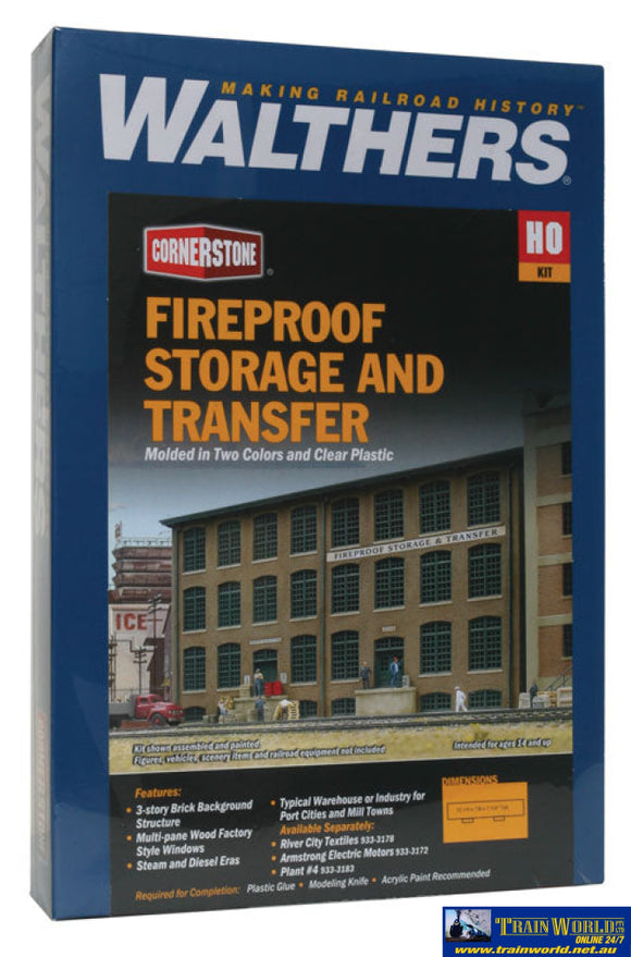 Wal-3189 Walthers Cornerstone Kit Fireproof Storage/transfer Background Bld Ho Scale Structures