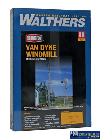 Wal-3198 Walthers Cornerstone Kit Van Dyke Farm Windmill Ho Scale Structures