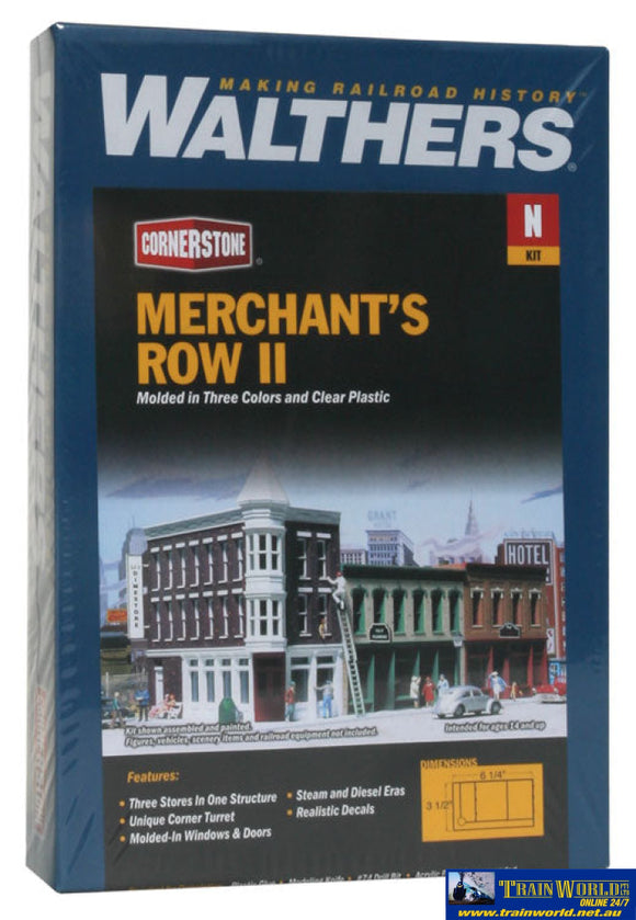 Wal-3224 Walthers Cornerstone Kit Merchants Row Ii N Scale Structures