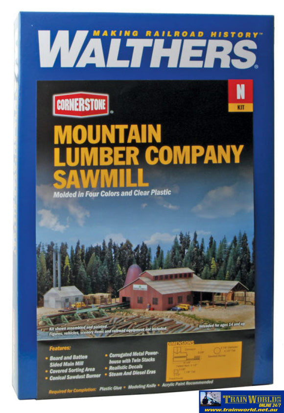 Wal-3236 Walthers Cornerstone Kit Mountain Lumber Company Sawmill N Scale Structures