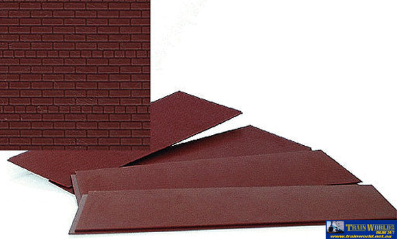 WAL-3523 Walthers Cornerstone Brick Sheet Dark Red - 4 x 9-3/4’’ 10.1 x 24.7cm pkg(4) HO Scale Structures