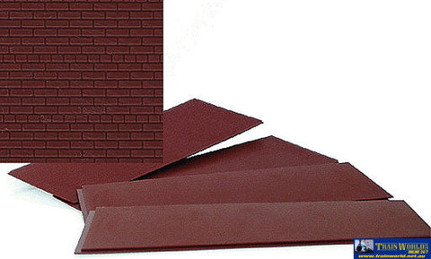 WAL-3523 Walthers Cornerstone Brick Sheet Dark Red - 4 x 9-3/4’’ 10.1 x 24.7cm pkg(4) HO Scale Structures