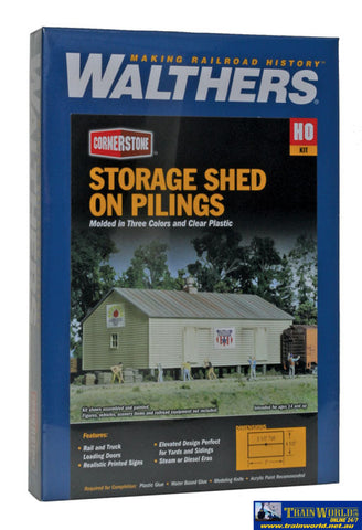 Wal-3529 Walthers Cornerstone Kit Storage Shed On Pilings Ho Scale Structures