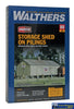 Wal-3529 Walthers Cornerstone Kit Storage Shed On Pilings Ho Scale Structures