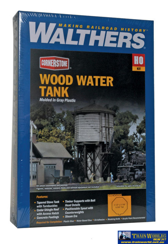 Wal-3531 Walthers Cornerstone Kit Wood Water Tank Ho Scale Structures
