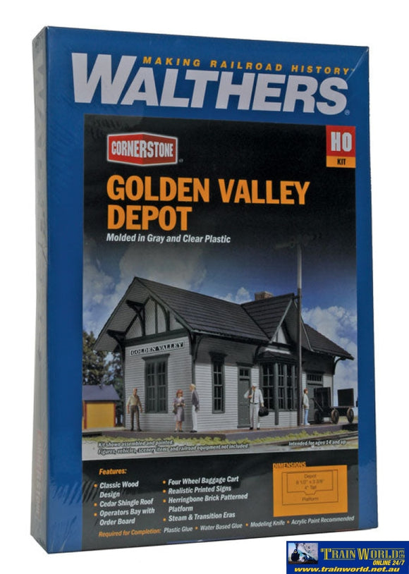 Wal-3532 Walthers Cornerstone Kit Golden Valley Depot Ho Scale Structures