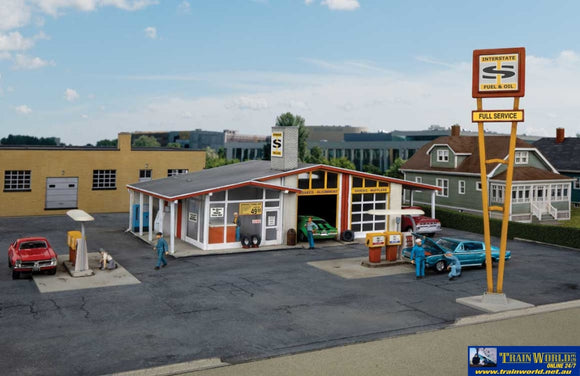 Wal-3541 Walthers Cornerstone Kit Vintage Gas Station Ho Scale Structures