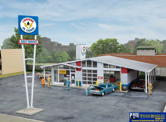 Wal-3543 Walthers Cornerstone Kit Drive-In Oil Change - Repurposed Gas Station Ho Scale Structures