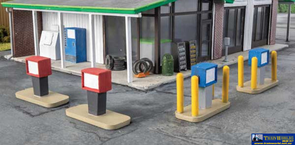 Wal-3545 Walthers Cornerstone Kit Gas Station Details Ho Scale Structures