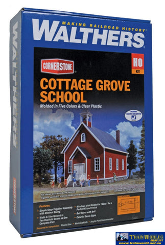 Wal-3656 Walthers Cornerstone Kit Cottage Grove School Ho Scale Structures